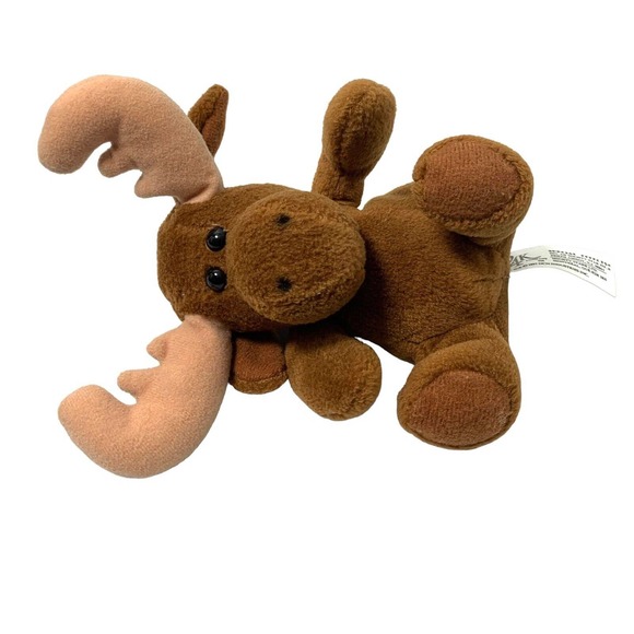 24K‎ Co Beanie Boppers Mikey The Moose Brown Plush Stuffed Animal Toy Vtg 1997 - Picture 3 of 6